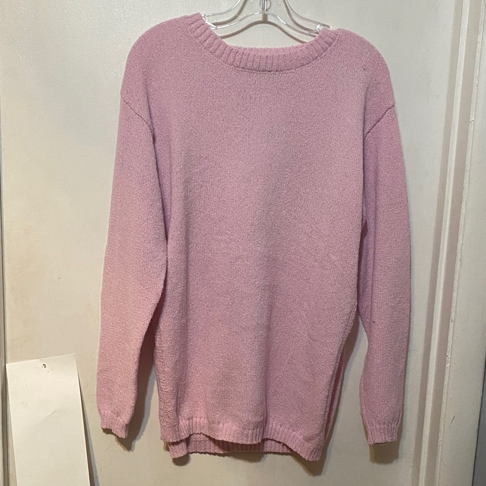 Elegant Pink Crew Neck Sweater
